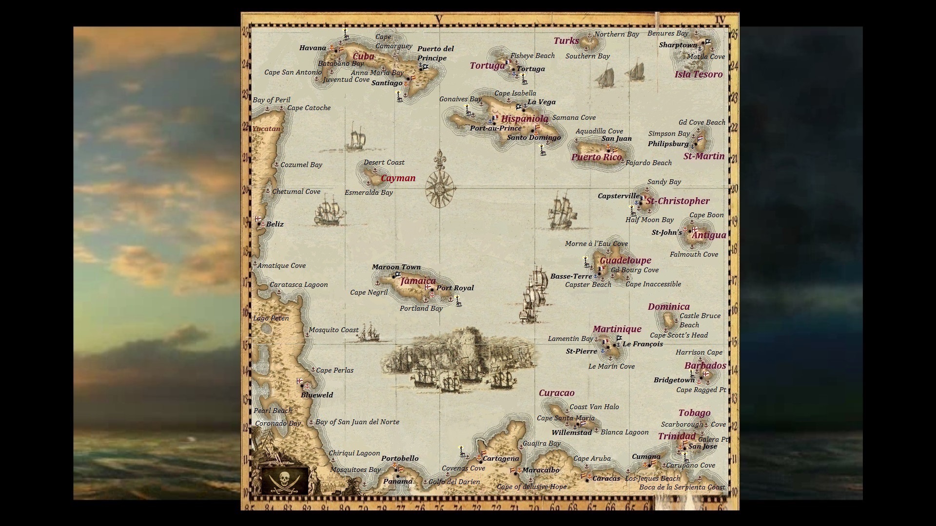 Sea Dogs: To Each His Own archipelago map. Mod on the island water