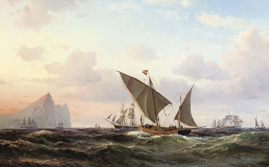 Vilhelm_Melbye_-_Xebecs_and_other_shipping_off_Gibralter_at_sunset.jpg